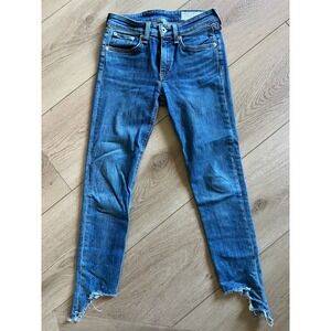 Rag‎ Bone Womens Size 24 Blue Skinny Jeans Distressed Frayed Hem
